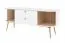 TV-Unterschrank | Weiß matt | 158 x 47 x 65 cm | Palauli 01 | 2 Schubladen | 2 Türen | Metallbeine und -griffe in Gold | abgerundete Fronten | verformungsbeständig