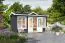 Gartenhaus G217 Carbongrau inkl. Fußboden - 44 mm Blockbohlenhaus, Grundfläche: 10,00 m², Satteldach