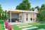 Gartenhaus G285 Lichtgrau inkl. Fußboden - 44 mm Blockbohlenhaus, Grundfläche: 22,75 m², Flachdach