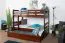 Etagenbett / Stockbett 90 x 200 cm "Easy Premium Line" K17/n inkl. Liegeplatz und 2 Abdeckblenden, Buche Massivholz Dunkelbraun lackiert, teilbar