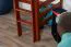 Hochbett 90 x 200 cm, "Easy Premium Line" K22/n, Buche Massivholz kirschfarben, teilbar