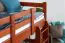 Hochbett 90 x 200 cm, "Easy Premium Line" K22/n, Buche Massivholz kirschfarben, teilbar