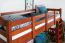 Hochbett 90 x 200 cm, "Easy Premium Line" K22/n, Buche Massivholz kirschfarben, teilbar