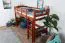 Hochbett 90 x 200 cm, "Easy Premium Line" K22/n, Buche Massivholz kirschfarben, teilbar