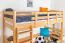 Kinderbett / Hochbett "Easy Premium Line" K22/n, Buche Vollholz massiv Natur - Liegefläche: 90 x 190 cm