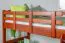 Hochbett 90 x 190 cm für Erwachsene, "Easy Premium Line" K22/n, Buche Massivholz kirschfarben, teilbar