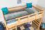 Hochbett "Easy Premium Line" K23/n, Buche Vollholz massiv Natur lackiert, teilbar - Liegefläche: 120 x 190 cm