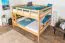 Etagenbett / Stockbett 160 x 200 cm "Easy Premium Line" K24/n, Kopf- und Fußteil gerade, Buche Massivholz Natur lackiert, teilbar