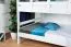 Stockbett 160 x 200 cm für Erwachsene "Easy Premium Line" K24/n, Kopf- und Fußteil gerade, Buche Massivholz weiß lackiert, teilbar