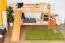 Etagenbett mit Rutsche 90 x 190 cm, Buche Massivholz Natur lackiert, umbaubar in zwei Einzelbetten, "Easy Premium Line" K25/n