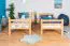 Hochbett mit Rutsche 80 x 190 cm, Buche Massivholz Natur lackiert, teilbar in zwei Einzelbetten, "Easy Premium Line" K25/n