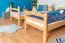 Stockbett mit Rutsche 80 x 200 cm, Buche Massivholz Natur lackiert, umbaubar in zwei Einzelbetten, "Easy Premium Line" K25/n