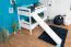 Weißes Etagenbett / Kinderbett / Stockbett mit Rutsche, 80 x 190 cm, Buche Massivholz Weiß lackiert, teilbar in zwei Einzelbetten, "Easy Premium Line" K25/n