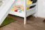 Weißes Etagenbett mit Rutsche 90 x 200 cm, Buche Massivholz Weiß lackiert, teilbar in zwei Einzelbetten, "Easy Premium Line" K25/n