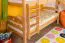 Etagenbett / Kinderbett / Stockbett mit Rutsche, 80 x 190 cm, Buche Massivholz Natur lackiert, teilbar in zwei Einzelbetten, "Easy Premium Line" K27/n