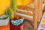 Etagenbett / Kinderbett / Stockbett mit Rutsche, 80 x 190 cm, Buche Massivholz Natur lackiert, teilbar in zwei Einzelbetten, "Easy Premium Line" K27/n