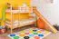 Etagenbett / Kinderbett / Stockbett mit Rutsche, 80 x 190 cm, Buche Massivholz Natur lackiert, teilbar in zwei Einzelbetten, "Easy Premium Line" K27/n