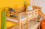 Etagenbett / Kinderbett / Stockbett mit Rutsche, 80 x 190 cm, Buche Massivholz Natur lackiert, teilbar in zwei Einzelbetten, "Easy Premium Line" K27/n