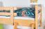 Stockbett mit Rutsche 80 x 200 cm, Buche Massivholz Natur lackiert, umbaubar in zwei Einzelbetten, "Easy Premium Line" K28/n