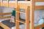 Etagenbett mit Rutsche 90 x 190 cm, Buche Massivholz Natur lackiert, umbaubar in zwei Einzelbetten, "Easy Premium Line" K28/n