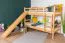 Etagenbett mit Rutsche 90 x 200 cm, Buche Massivholz Natur lackiert, teilbar in zwei Einzelbetten, "Easy Premium Line" K28/n