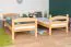 Stockbett mit Rutsche 80 x 200 cm, Buche Massivholz Natur lackiert, umbaubar in zwei Einzelbetten, "Easy Premium Line" K29/n