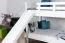 Weißes Etagenbett mit Rutsche 90 x 190 cm, Buche Massivholz Weiß lackiert, teilbar in zwei Einzelbetten, "Easy Premium Line" K29/n