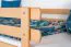 Hochbett mit Rutsche 80 x 190 cm, Buche Massivholz Natur lackiert, umbaubar in ein Einzelbett, "Easy Premium Line" K30/n