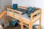 Hochbett mit Rutsche 80 x 190 cm, Buche Massivholz Natur lackiert, umbaubar in ein Einzelbett, "Easy Premium Line" K30/n