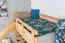Hochbett mit Rutsche 80 x 190 cm, Buche Massivholz Natur lackiert, umbaubar in ein Einzelbett, "Easy Premium Line" K30/n