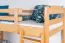 Hochbett mit Rutsche 80 x 190 cm, Buche Massivholz Natur lackiert, umbaubar in ein Einzelbett, "Easy Premium Line" K30/n