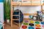 Hochbett mit Rutsche 90 x 200 cm, Buche Massivholz Natur lackiert, umbaubar, "Easy Premium Line" K30/n