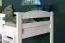 Weißes Hochbett mit Rutsche 90 x 200 cm, Buche Massivholz Weiß lackiert, umbaubar, "Easy Premium Line" K30/n