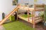 Großes Stockbett mit Rutsche 120 x 200 cm, Buche Massivholz Natur lackiert, teilbar in zwei Einzelbetten, "Easy Premium Line" K32/n