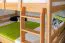 Großes Stockbett mit Rutsche 120 x 200 cm, Buche Massivholz Natur lackiert, teilbar in zwei Einzelbetten, "Easy Premium Line" K32/n