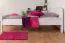 Jugendbett "Easy Premium Line" K7 inkl.1 Abdeckblende, 140 x 200 cm Buche Vollholz massiv weiß lackiert