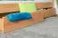 Einzelbett / Gästebett "Easy Premium Line" K7 inkl. 2 Schubladen und 1 Abdeckblende, 140 x 200 cm Buche Vollholz massiv Natur
