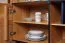 Vitrine Slatina 06, Farbe: Eiche / Schwarz, teilmassiv - Abmessungen: 146 x 91 x 45 cm (H x B x T)