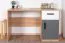 Jugendzimmer - Schreibtisch Sallingsund 08, Farbe: Eiche / Weiß / Anthrazit - Abmessungen: 76 x 120 x 51 cm (H x B x T), mit 1 Tür, 1 Schublade und 2 Fächern