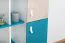 Jugendschrank, Farbe: Eiche / Weiß / Blau - Abmessungen: 190 x 60 x 40 cm (H x B x T)