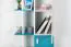 Jugendschrank, Farbe: Eiche / Weiß / Blau - Abmessungen: 190 x 60 x 40 cm (H x B x T)