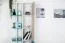 Jugendschrank, Farbe: Eiche / Weiß / Blau - Abmessungen: 190 x 60 x 40 cm (H x B x T)