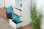 Jugendzimmer - Schrank Aalst 20, Farbe: Eiche / Weiß / Blau - Abmessungen: 190 x 45 x 40 cm (H x B x T)