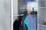 Jugendzimmer Drehtürenschrank / Eckschrank Lede 02, Farbe: Grau / Eiche / Weiß - Abmessungen: 190 x 90 x 90 cm (H x B x T)