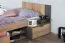 Kinderbett / Jugendbett Sprimont 13, Farbe: Grau / Eiche - 90 x 200 cm (B x L)