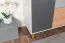 Jugendzimmer - Drehtürenschrank / Kleiderschrank Syrina 05, Farbe: Weiß / Grau / Eiche - Abmessungen: 202 x 153 x 55 cm (H x B x T)