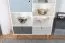 Jugendzimmer - Regal Syrina 15, Farbe: Weiß / Grau / Blau - Abmessungen: 202 x 105 x 45 cm (H x B x T)