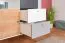 Jugendzimmer - Kommode Syrina 03, Farbe: Weiß / Grau / Eiche - Abmessungen: 97 x 104 x 55 cm (H x B x T)
