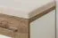 Sitzbank mit Stauraum Sagone 04, Farbe: Eiche Dunkelbraun / Weiß - Abmessungen: 47 x 50 x 35 cm (H x B x T)
