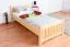 Kinderbett / Jugendbett Kiefer massiv Vollholz natur 66, inkl. Lattenrost - 90 x 200 cm (B x L)